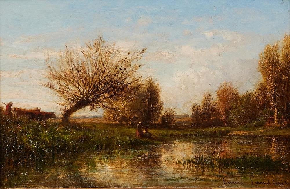mile lambinet 1813 1877 untitled by the banks of the river oil on board 21 x 32cm 33 x 44 5cm framed · Leonard Joel · 2023-09-19 Émile Charles Lambinet comparable auction result: mile lambinet 1813 1877 untitled by the banks of the river oil on board 21 x 32cm 33 x 44 5cm framed