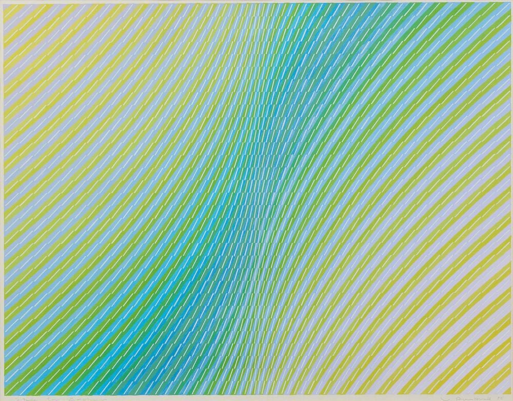 Lesley Dumbrell comparable auction result: lesley dumbrell born 1941 study for zephyr 1975 gouache on paper 60 x 77cm 102 x 77cm framed