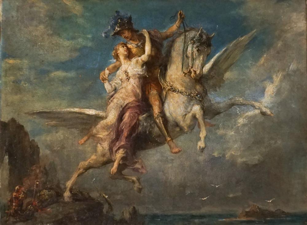 Henri Léopold Lévy comparable auction result: henri l opold l vy french 1840 1904 mercury leading psyche to heaven oil on canvas mounted on board 18 x 24 in 45 7 x 61 cm