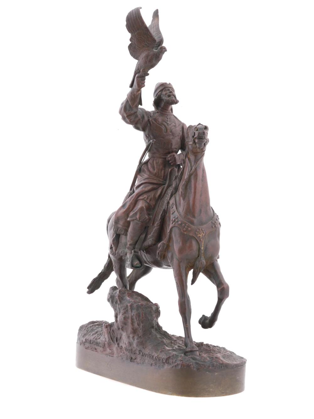 Evgeny Naps comparable auction result: russian tsars falconer bronze by evgeny naps