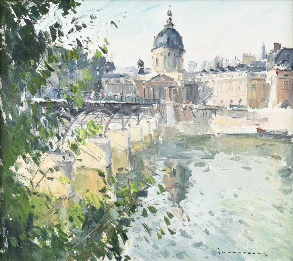 Paul-Jean Anderbouhr comparable auction result: paul jean anderbouhr french 1909 2006 a painting vue du pont des arts seine river paris 20th century