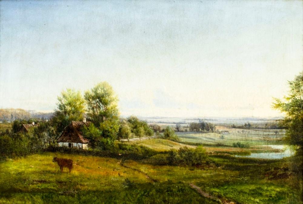Nordahl Grove comparable auction result: nordahl grove danish 1822 1885 oil painting antique