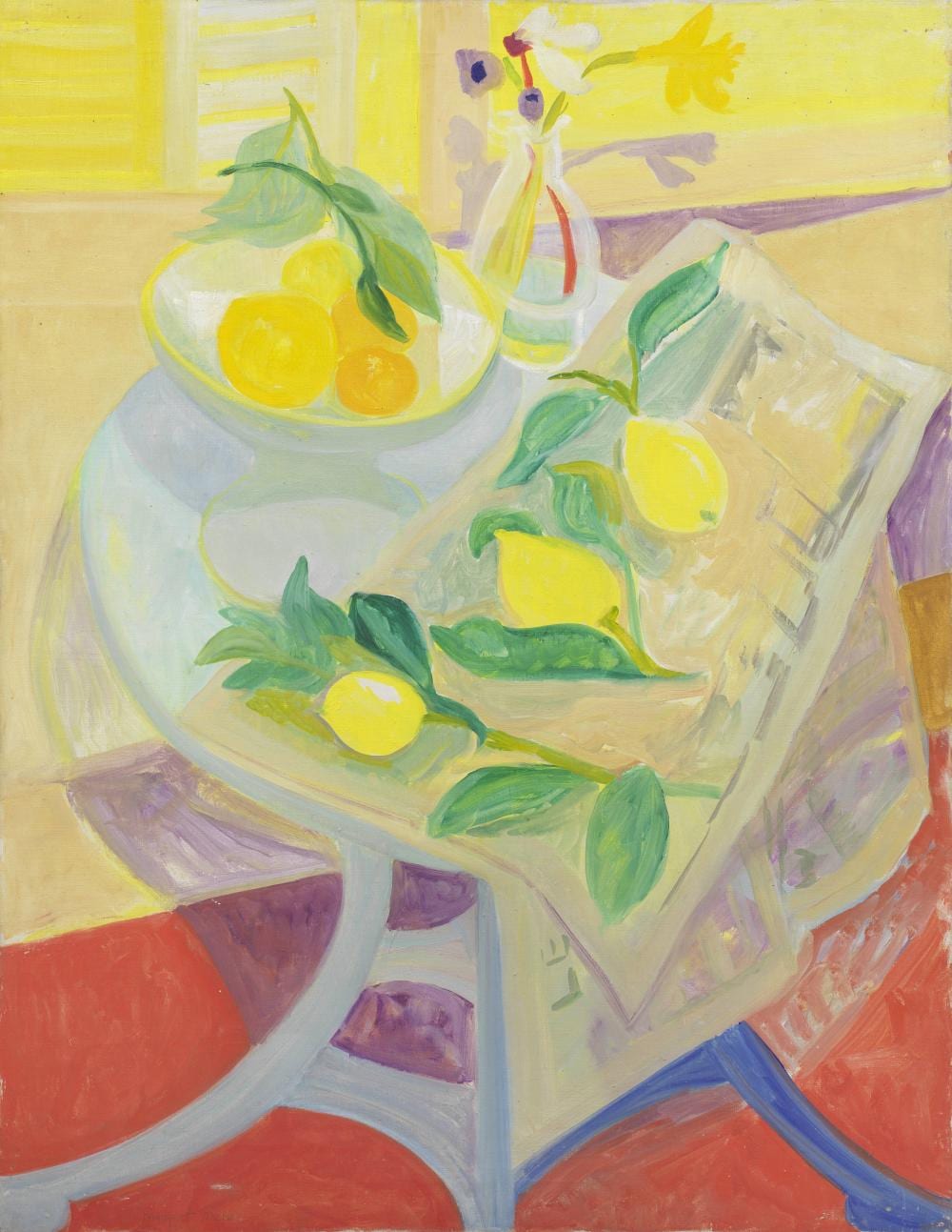 Margaret Mellis comparable auction result: margaret mellis british 1914 2009 round table and lemons 91 6 x 71 1 cm 36 x 28 in unframed painted circa 1949
