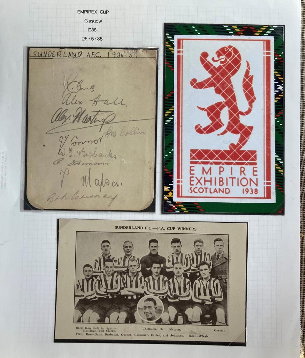 Willy Lambil comparable auction result: 1936 37 sunderland football multiple signed autograph album page 9 autographs including clarke