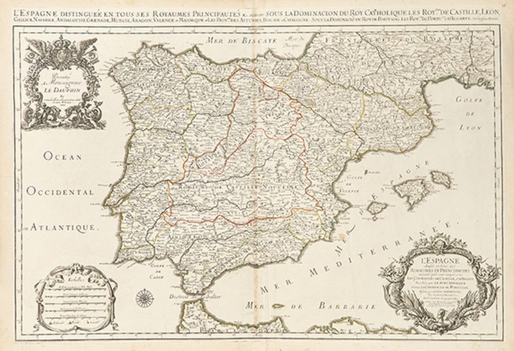 Nicolas Sanson D'Abbeville comparable auction result: nicolas sanson d abbeville l espagne diuis e en tous ses royaumes et principaut s paris c 1692