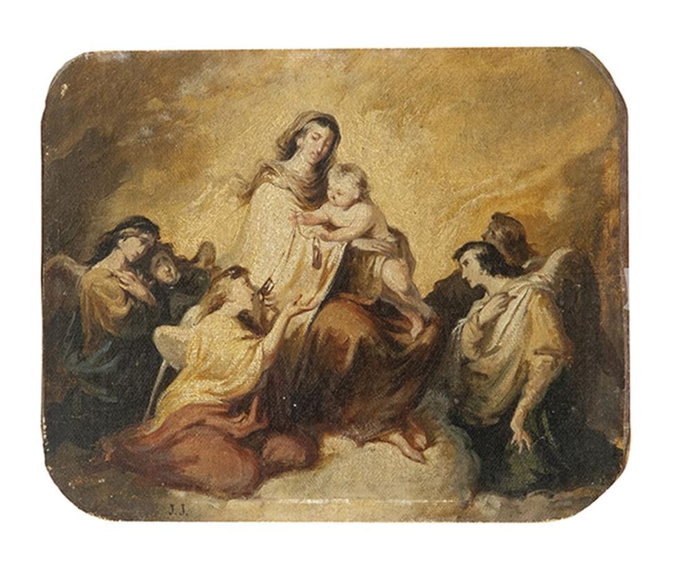 jos jim nez aranda virgen del carmen surrounded by angels · Subastas Segre · 2023-09-19 José Jiménez Aranda comparable auction result: jos jim nez aranda virgen del carmen surrounded by angels