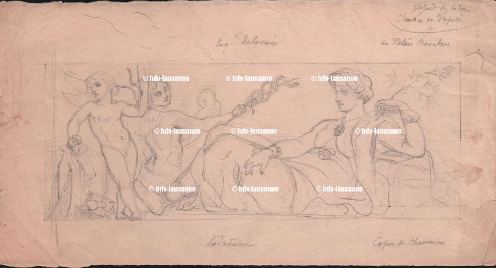 Théodore Chassériau comparable auction result: th odore chass riau 1819 1856 collection of two graphite drawings on paper