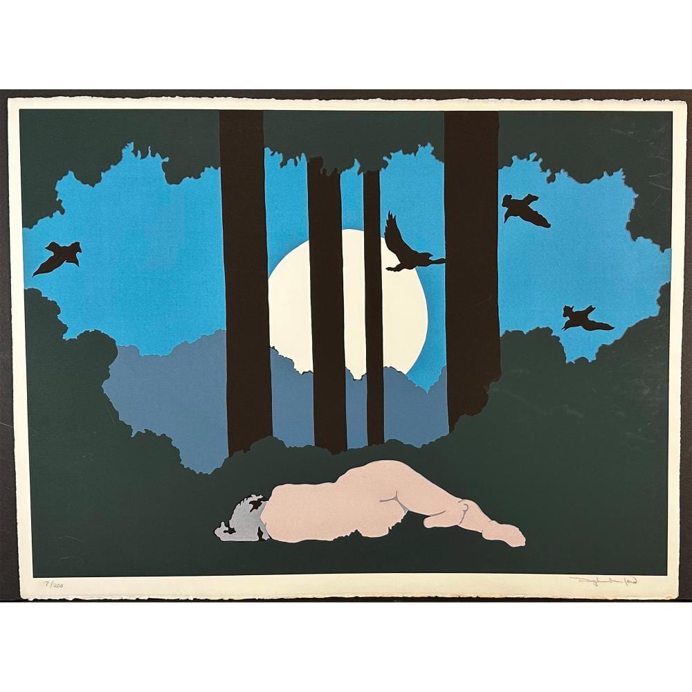 Daphne Mumford comparable auction result: daphne mumford american 1935 screenprint moonlight signed