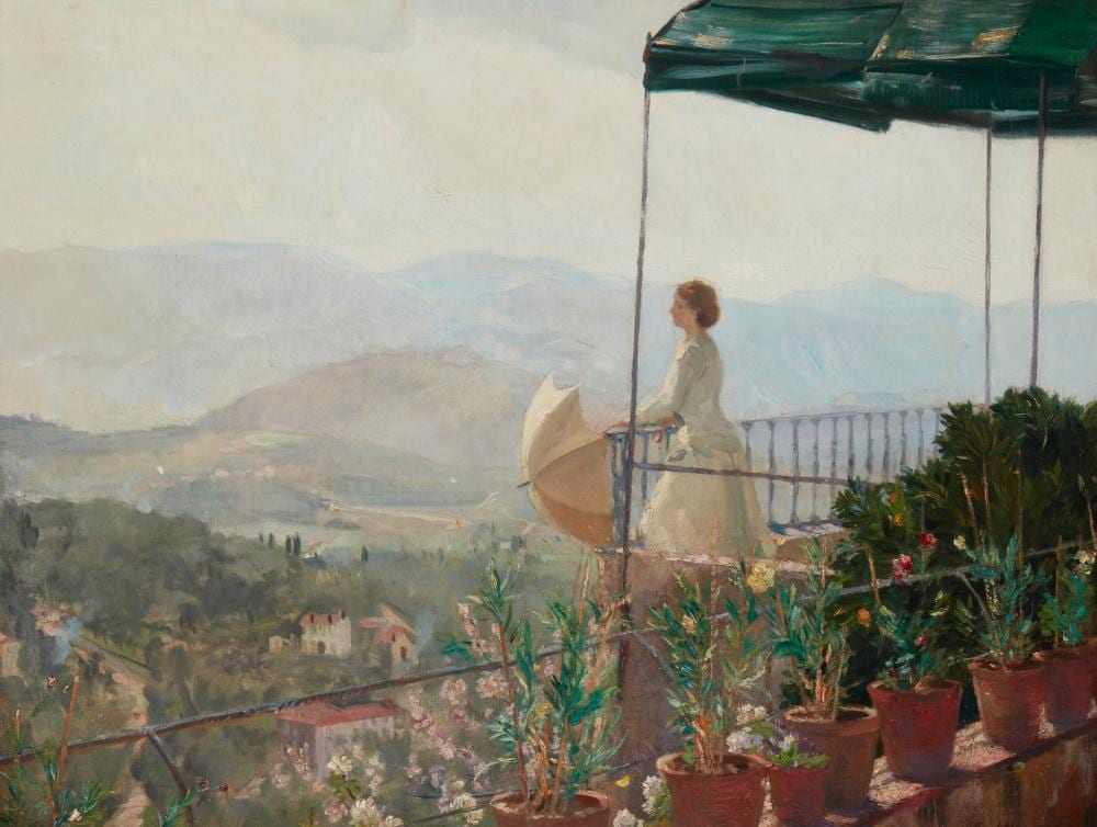 Alfred Robert Hayward comparable auction result: alfred robert hayward 1875 1971 on the balcony 1909 oil on canvas 22 h x 29 w
