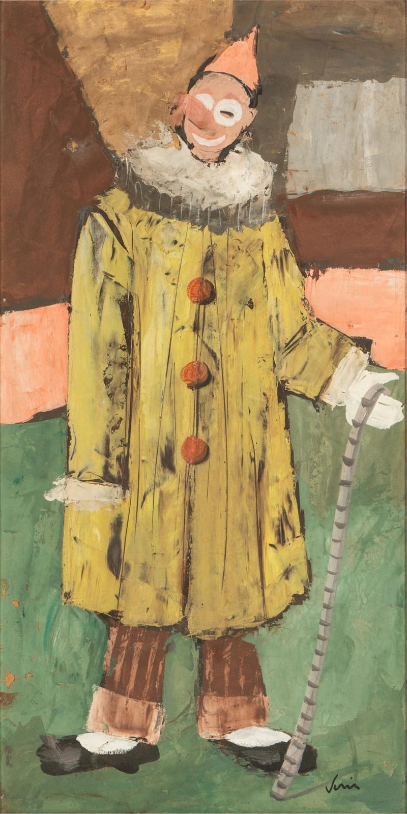 Maurice Verrier comparable auction result: maurice verrier b 1917 clown with cane
