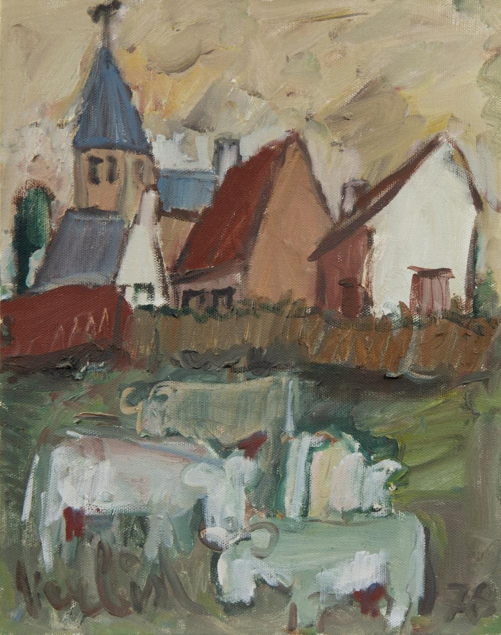 Maurits Verbist comparable auction result: maurice verbist 1913 1984 oil on canvas peace village signed and dated 78