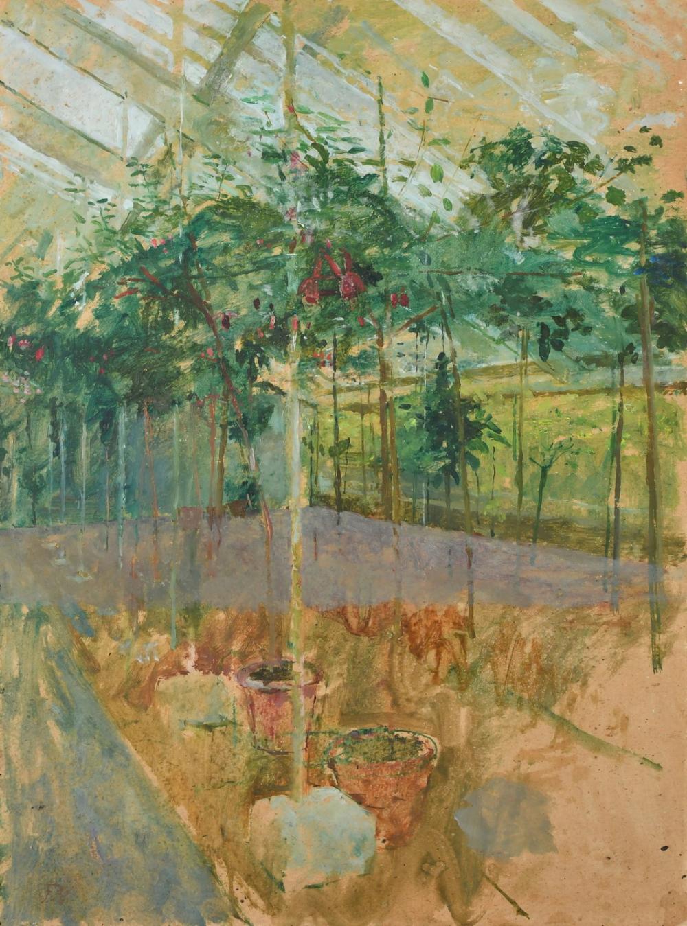 Fred Dubery comparable auction result: fred dubery 1926 2011 a study of a greenhouse interior oil on board signed with initials 21 x 15 53 x