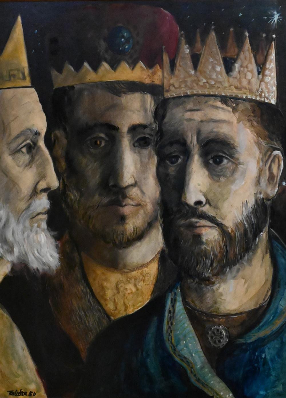 thomas locker american 1937 2012 oil on panel the three kings oil on panel painted wood frame sight 19 x 14 · Nadeau's Auction Gallery · 2023-09-23 Thomas Locker comparable auction result: thomas locker american 1937 2012 oil on panel the three kings oil on panel painted wood frame sight 19 x 14