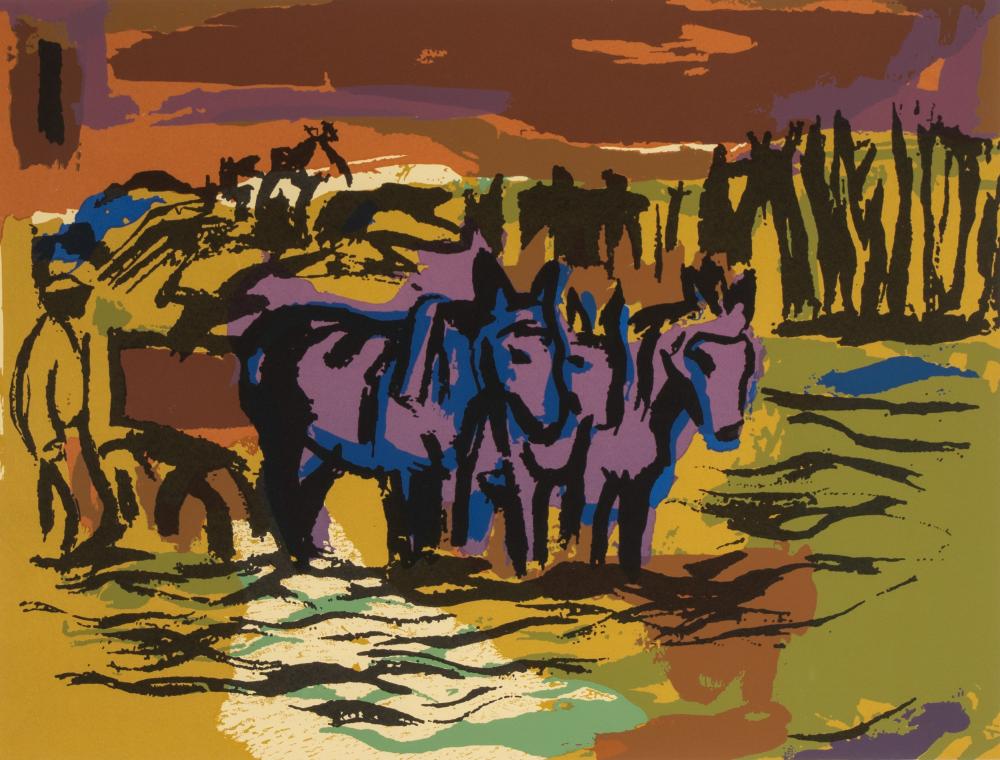 samella sanders lewis b 1924 creole mules · Abell Auction · 2023-09-23 Samella Sanders Lewis comparable auction result: samella sanders lewis b 1924 creole mules
