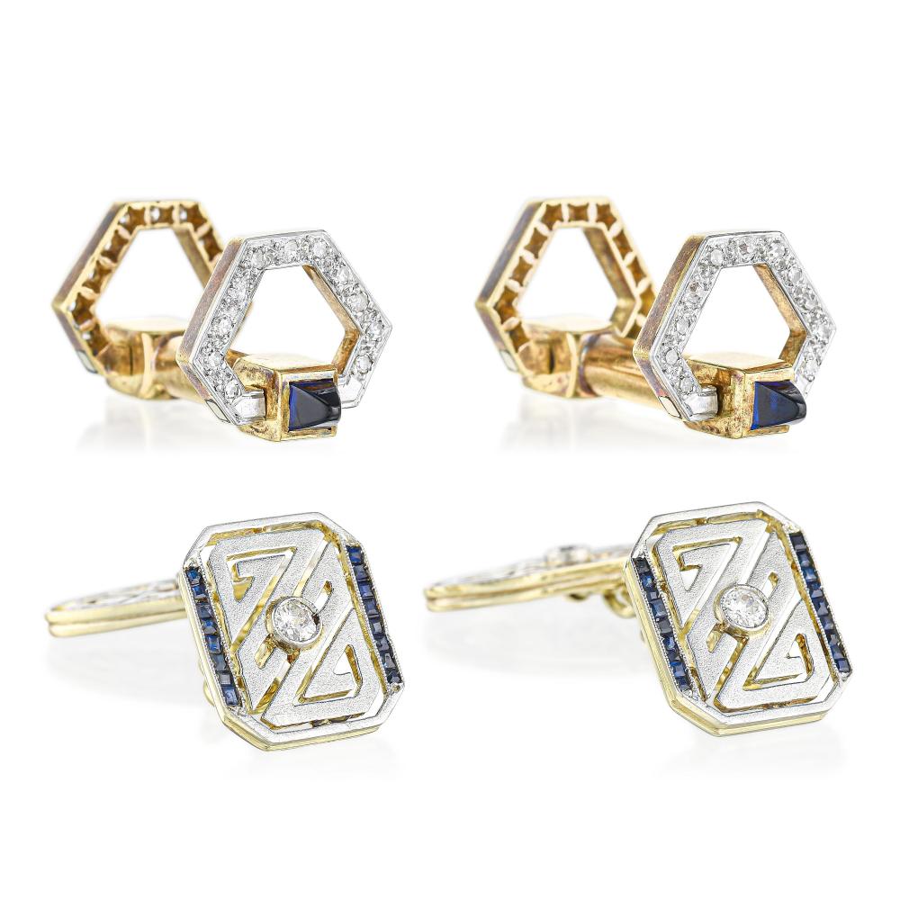 Group of Two Pairs of Vintage Cufflinks sold by FORTUNA®, lot 301 — auction record photograph