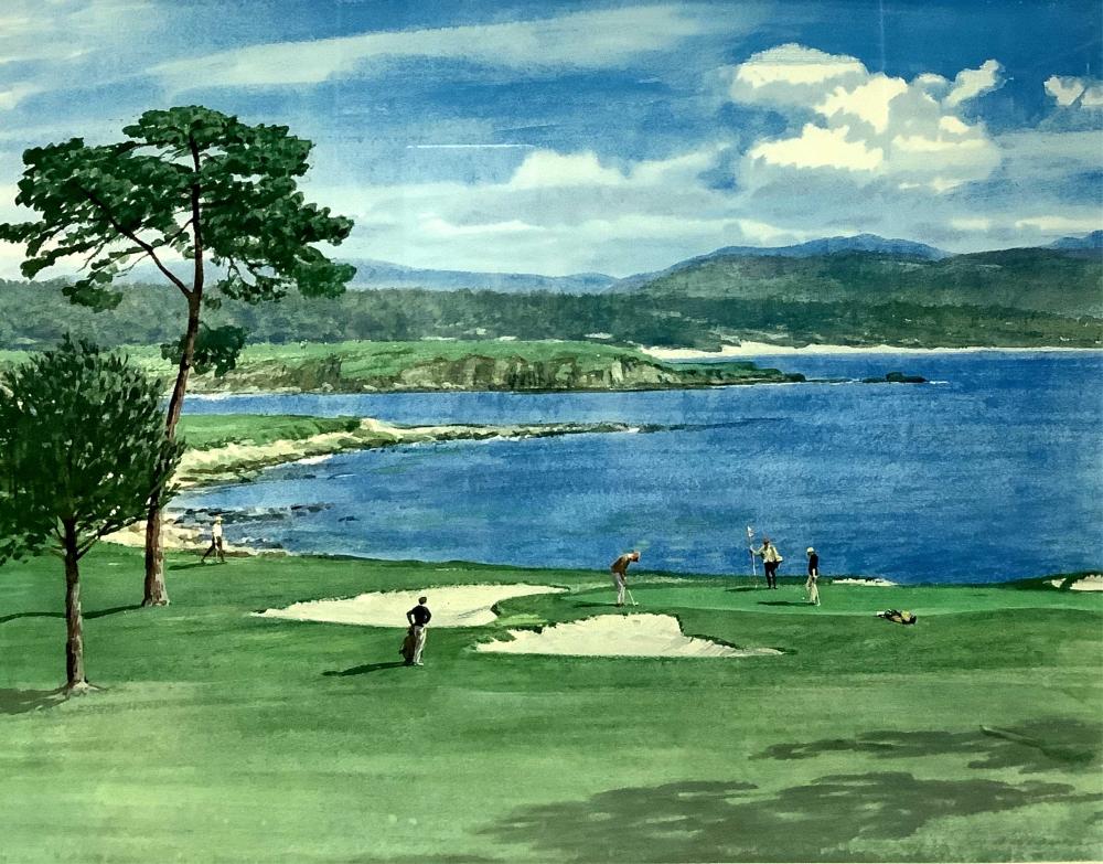 Arthur Weaver comparable auction result: arthur weaver signed numbered golf lithograph