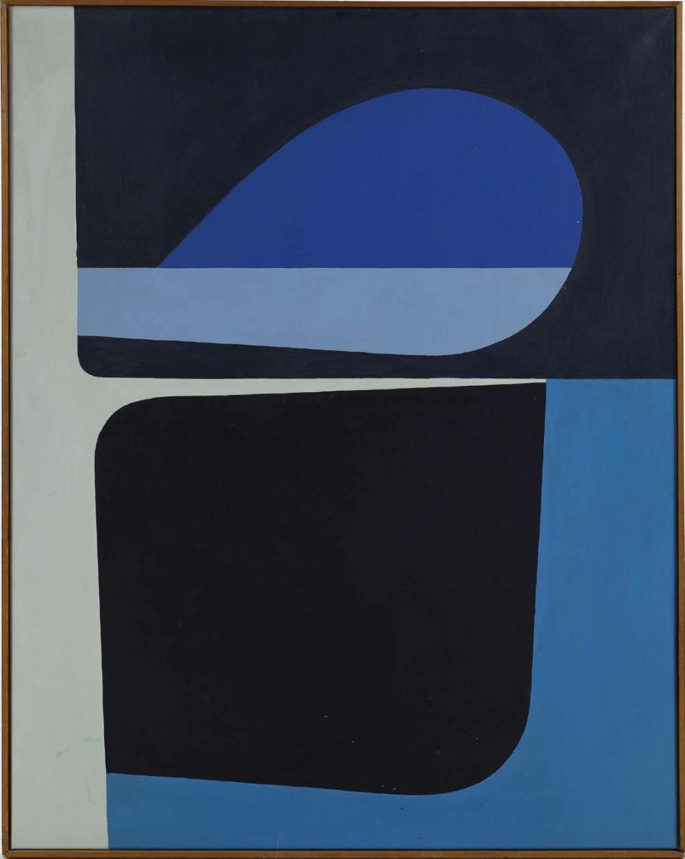 Ib Geertsen comparable auction result: ib geertsen 1919 2009 konkret komposition olie p l rred 1958