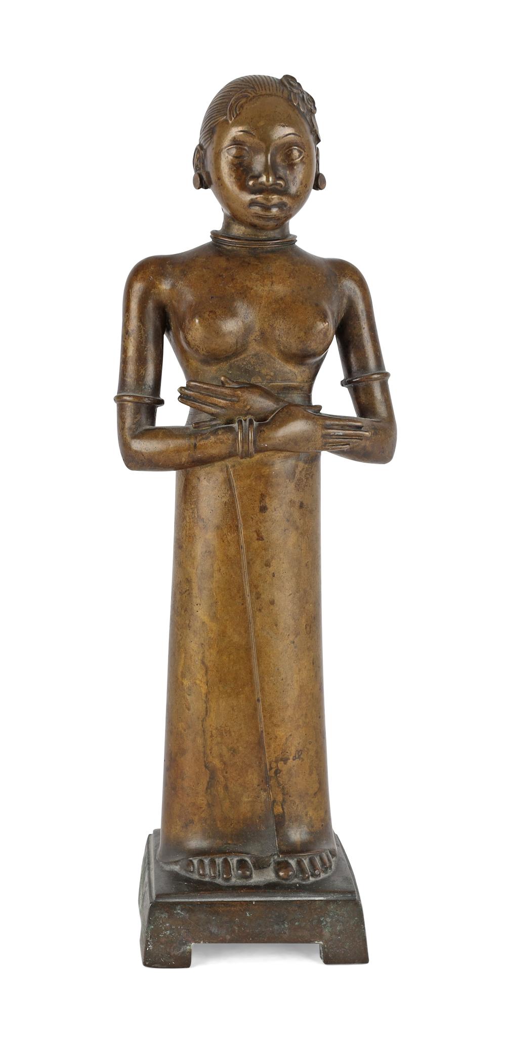 Victor Isbrand comparable auction result: victor isbrand 1897 1988 javapige figur af patineret bronze ca 1920