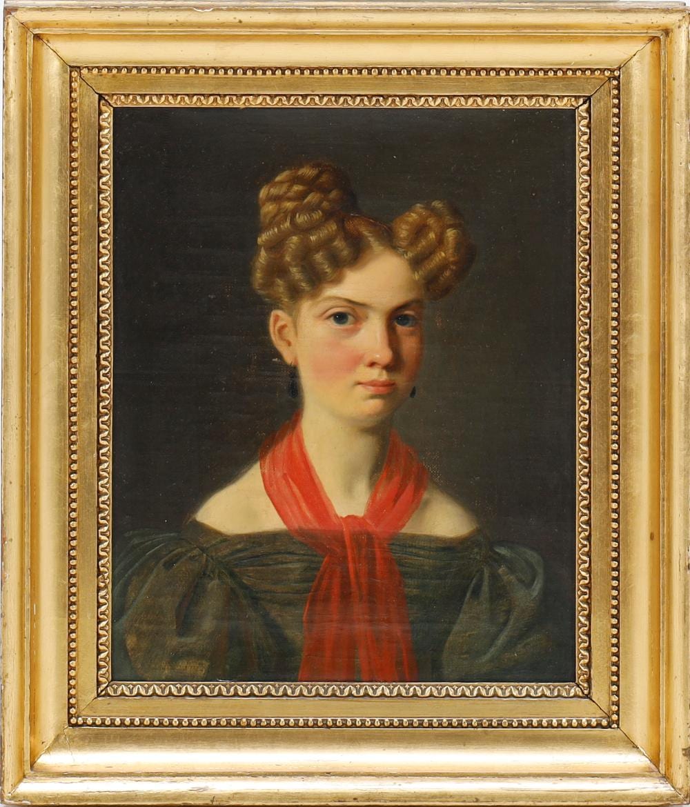 David Monies comparable auction result: david monies 1812 1894 portr t af mariane aurelia laurentine ingemann 1811 1878 olie p l rred