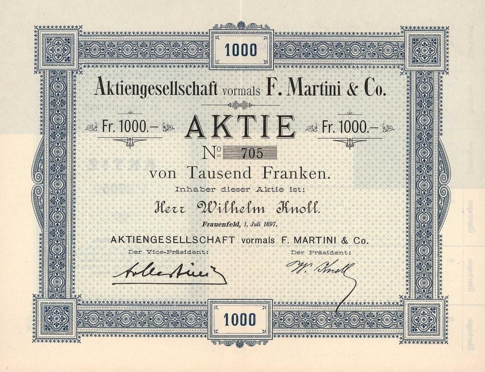 F. Martini comparable auction result: ag vormals f martini co