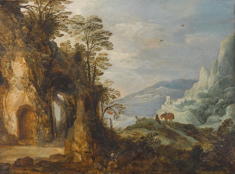 a mountainous landscape with a grotto · Sotheby's · 2023-09-20 Josse de Momper comparable auction result: a mountainous landscape with a grotto