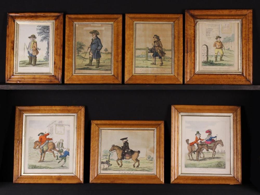 James Bretherton (act. 1750-1799) After Henry William Bunbury (British, 1750-1811): A Group of Seven sold by Wilkinson's Auctioneers, lot 473 — auction record photograph