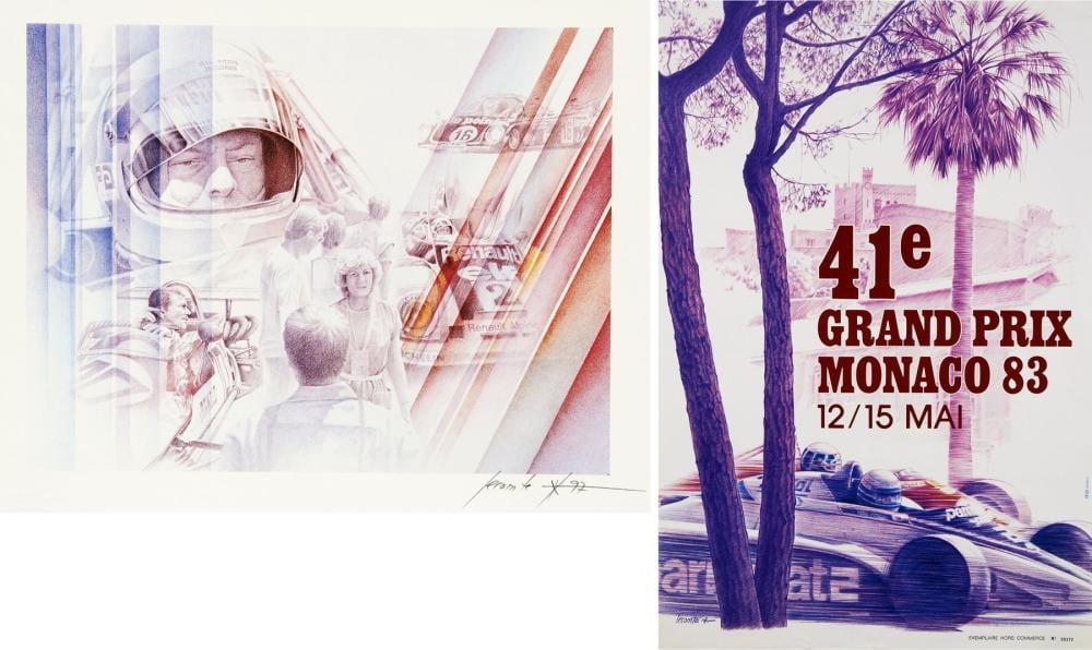 Michel Lecomte comparable auction result: michel lecomte 1935 2011 portrait de jean pierre jaussaud avec sa renault alpine 24 heures du mans 1978