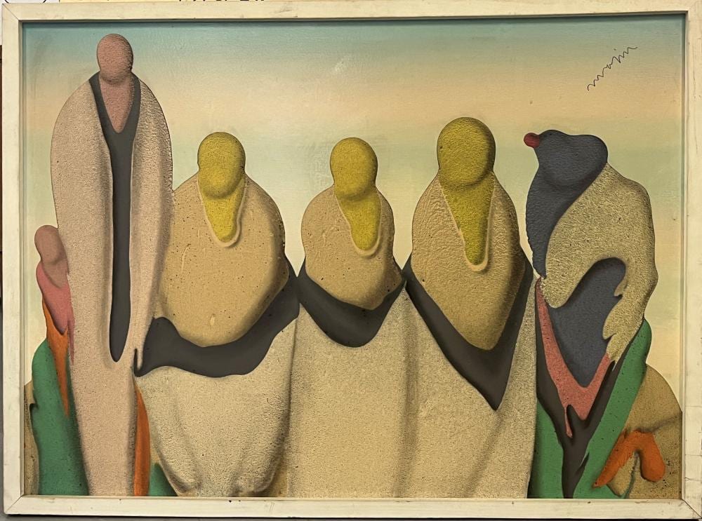 Maurice (1928) Rapin comparable auction result: maurice rapin 1927 2000 sur place ao t 1977 technique mixte sur isorel sign en haut gauche contresign dat et titr