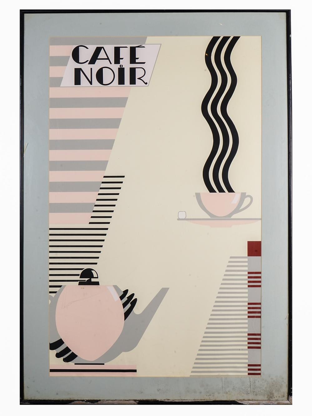 Charles Lepas comparable auction result: an art deco serigraph cafe noir by charles lepas