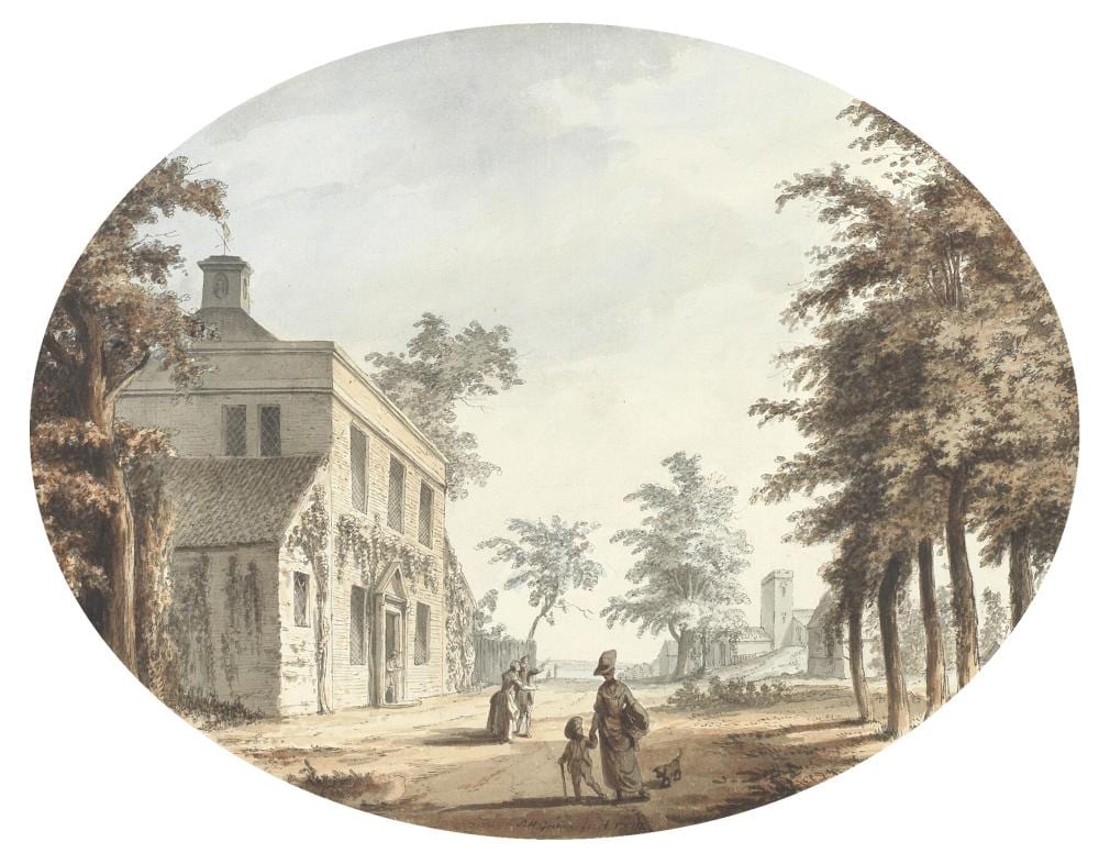 Samuel Hieronymus Grimm comparable auction result: samuel hieronymus grimm burgdorf 1733 1794 london an english village with figures near houses