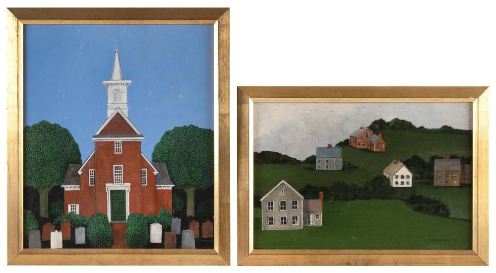 Theodore Jeremenko comparable auction result: theodore jeremenko new york yugoslavia 1938 two works house on a hill and old sweeds church oils on canvas 11 x 16 and 14 x 16 framed 13 x 18 and 18 x 16