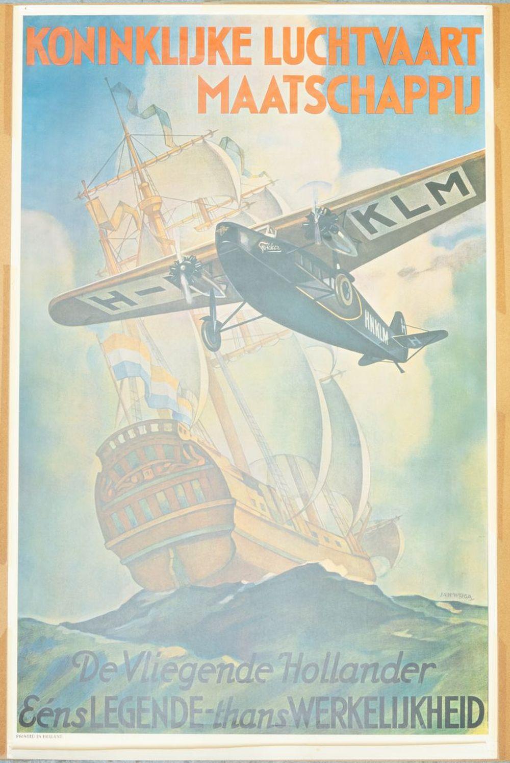 Jan Wijga comparable auction result: een vintage klm affiche