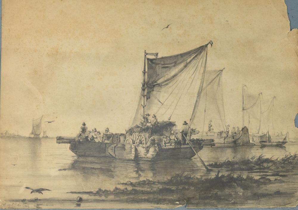 August Allebé comparable auction result: augustus alleb 1838 1927 een stil water op de zeeuwsche stroom