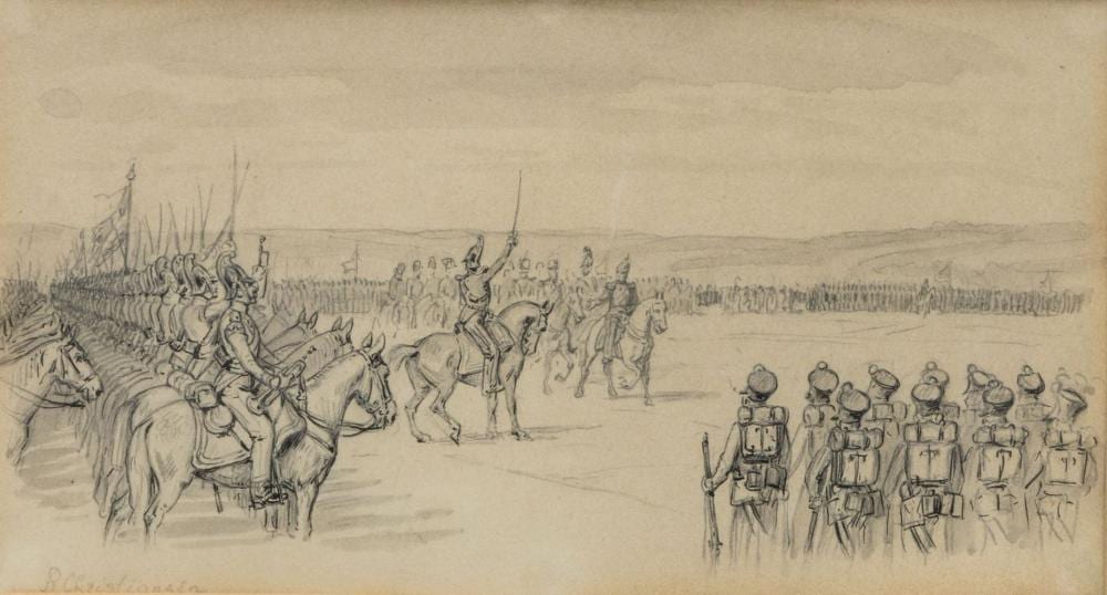 Rasmus Christiansen comparable auction result: rasmus christiansen 1863 1940 opgestelde deense cavalerie