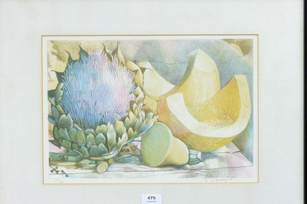Nicolaas Wijnberg comparable auction result: nicolaas wijnberg 1918 2006 stilleven met artisjok in bloei en galia meloen