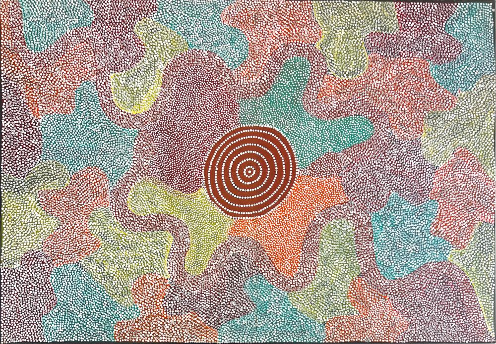 Pansy Napangardi comparable auction result: pansy napangardi warlpiri ancestral snakes at pikilyi acrylic on canvas
