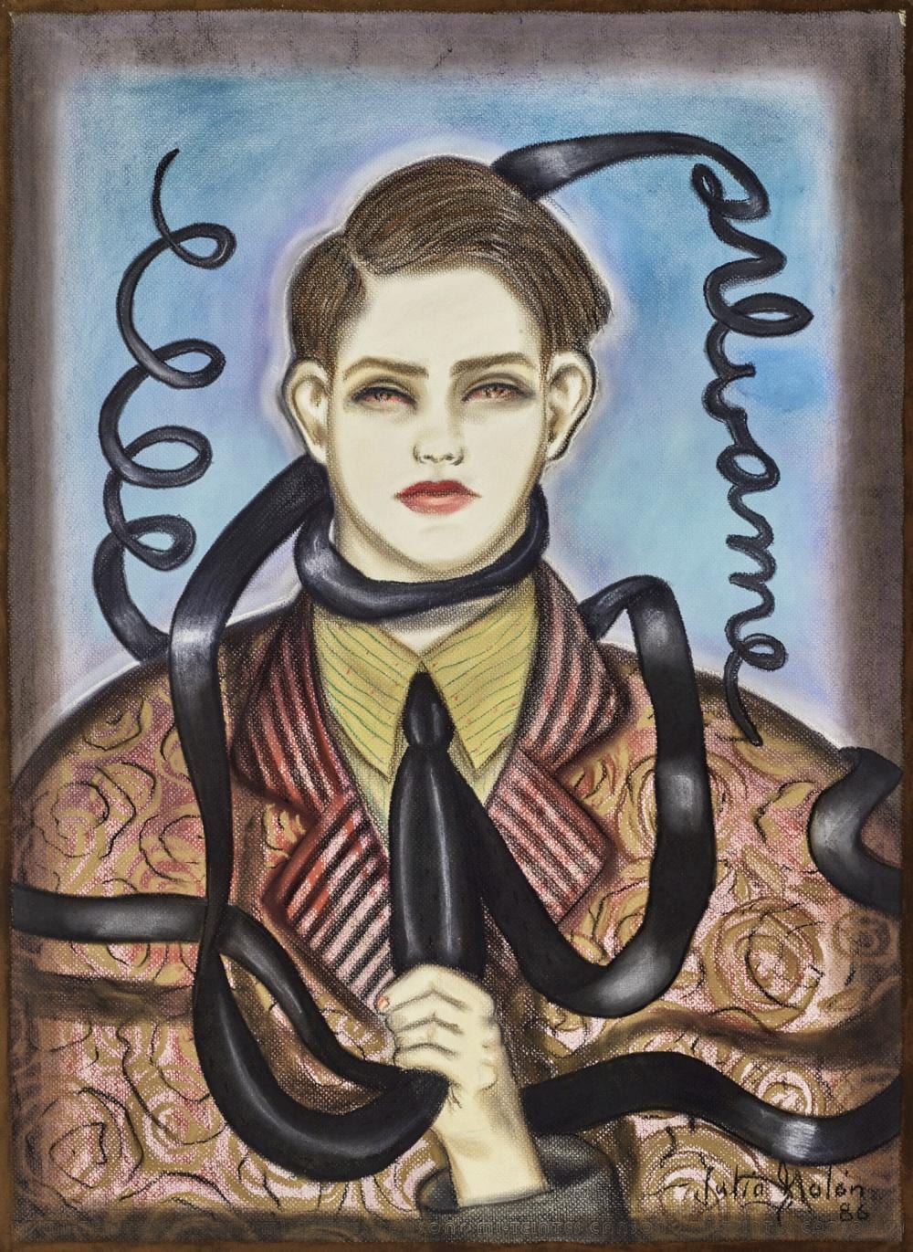 Julio (1958) Galán comparable auction result: julio gal n 1958 2006 boy with tie pastel on paper 29 x 21 5 8 in 74