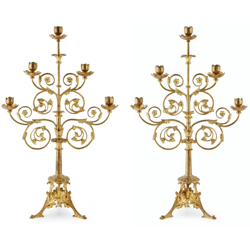 Eugène Emmanuel Viollet-le-Duc comparable auction result: eug ne emmanuel viollet le duc 1814 79 and father arthur martin 1802 1856 for poussielgue rusand 1824 89 pair of five light candelabra circa 1860