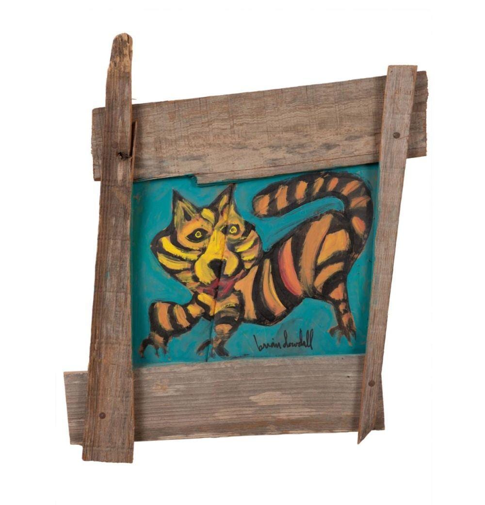 Brian Dowdall comparable auction result: brian dowdall tiger acrylic on cardboard