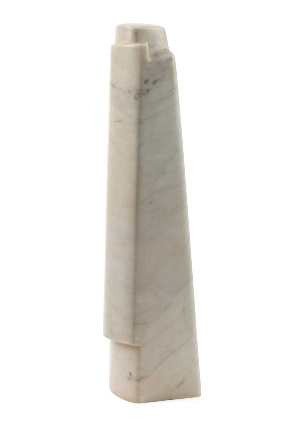 Larry Mohr comparable auction result: larry mohr cubit bust abstract marble sculpture