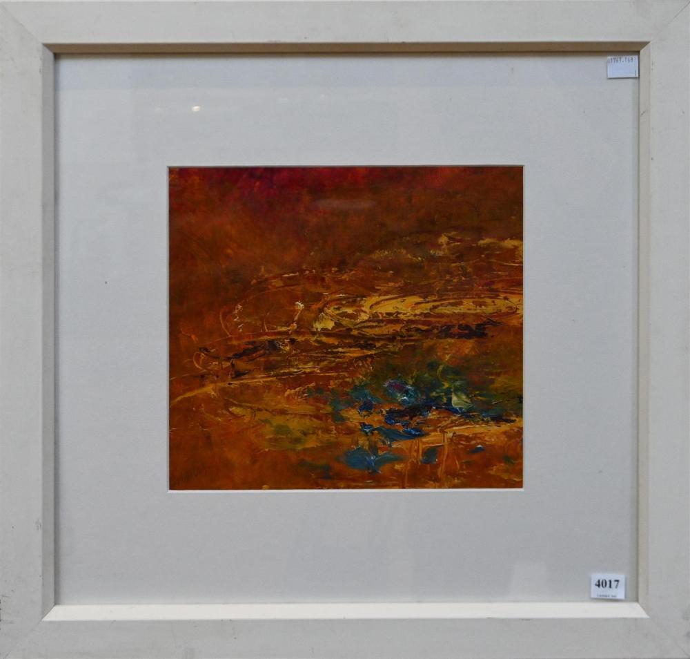 Mark Davis comparable auction result: mark davis red lily pond 2008 mixed media on paper signed lower left 24 x 26cm frame size 49 x 51cm provenance lawson menzie