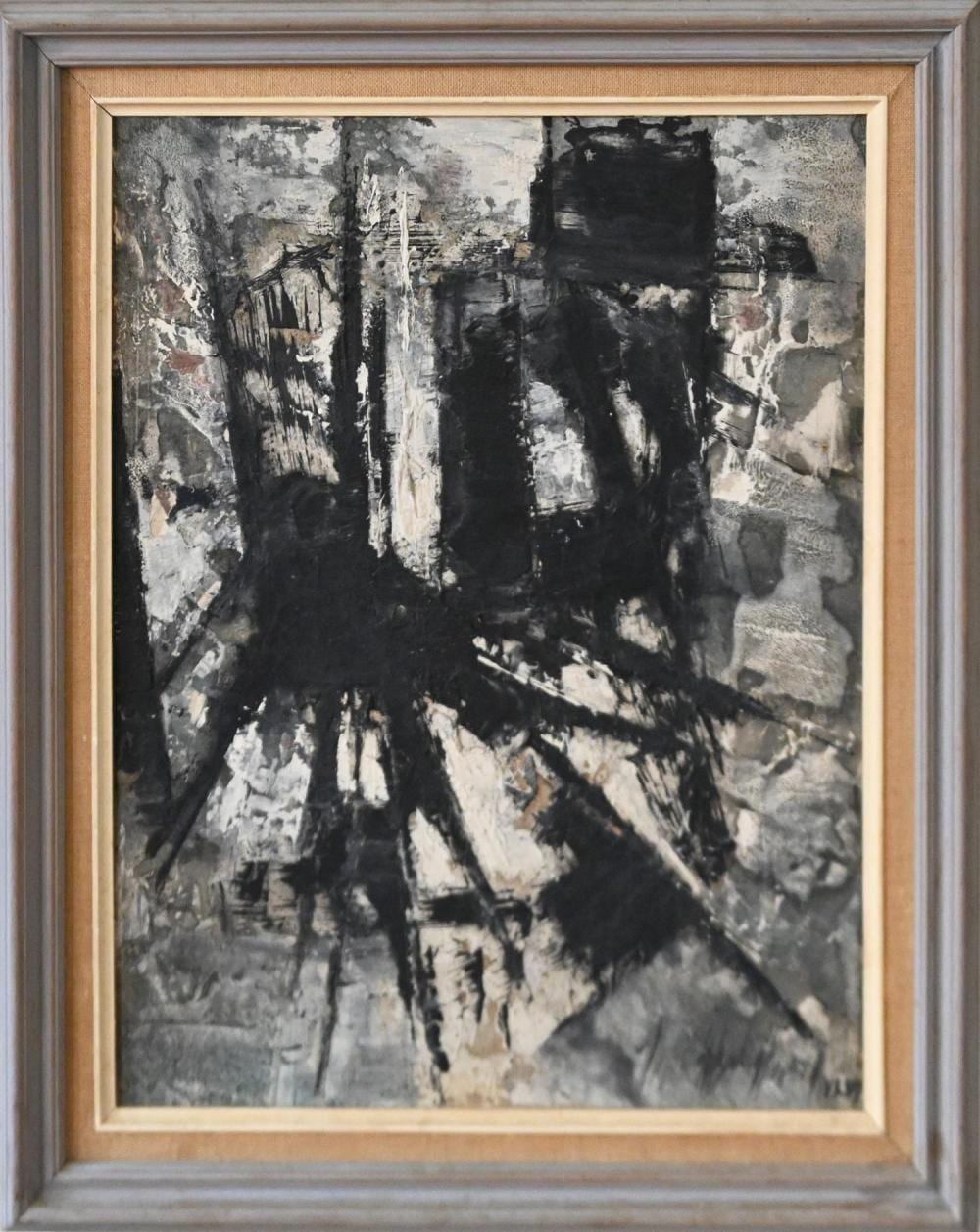 Tom Gleghorn comparable auction result: thomas gleghorn abstract c 1959 mixed media on paper on board signed and possibly dated lower right 38 x 29 5cm frame size 47