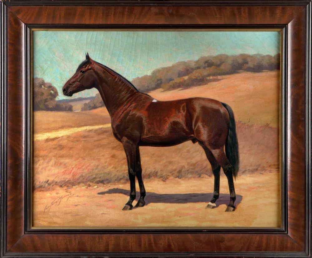 George Ford Morris comparable auction result: george ford morris missouri 1873 california 1960 portrait of a horse