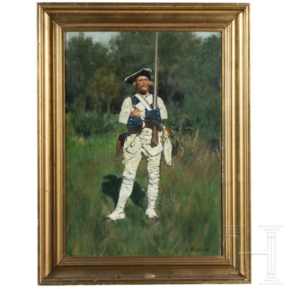 carl r chling 1855 1920 austrian infantryman on guard duty · Hermann Historica GmbH · 2023-10-17 Carl Röchling comparable auction result: carl r chling 1855 1920 austrian infantryman on guard duty