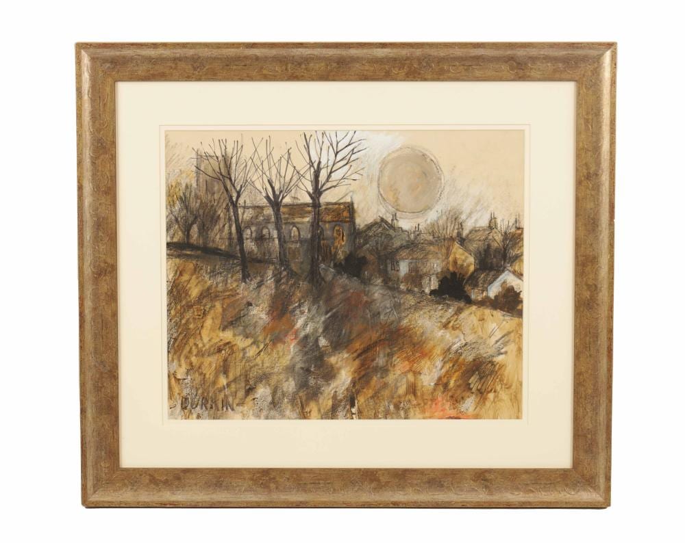 Tom Durkin comparable auction result: tom durkin british 1928 1990 watercolour titled haworth moonlight