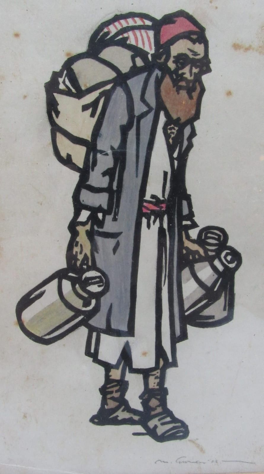 meir gur arie 1891 1951 a jew carrying milk jugs · The Bidder · 2023-09-27 Meir Gur-Arie comparable auction result: meir gur arie 1891 1951 a jew carrying milk jugs