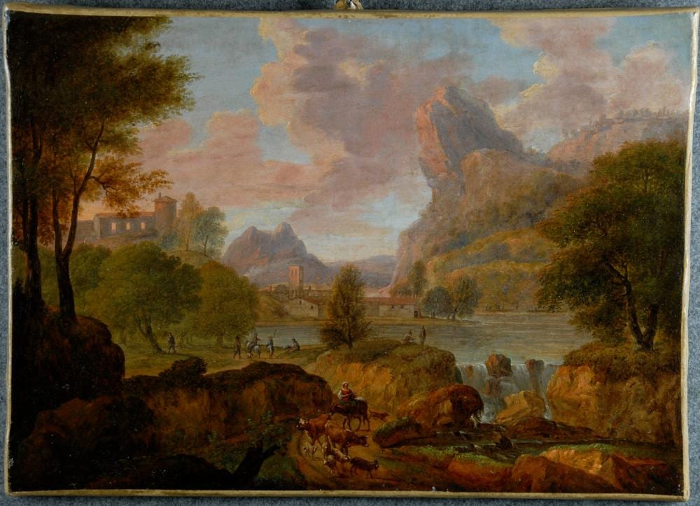Antonio Canella comparable auction result: antonio canella attr painting landscape with herd