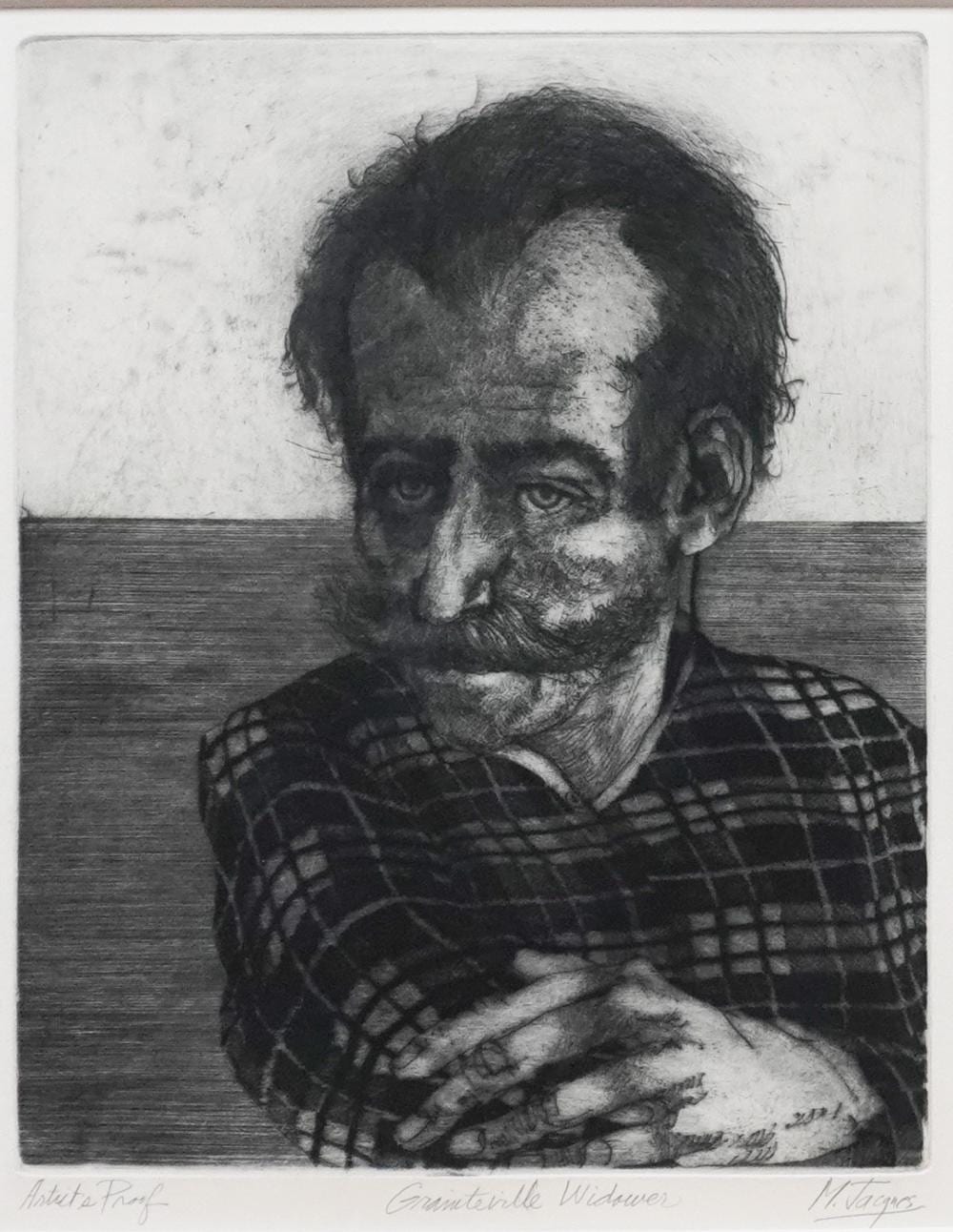 michael louis jacques american b 1945 grainteville widower etching signed l r titled l c and numbered ap l l frame 27 3 4 x 22 1 4 in 70 5 x 56 5 cm · Weschler's · 2023-09-26 Michael Louis Jacques comparable auction result: michael louis jacques american b 1945 grainteville widower etching signed l r titled l c and numbered ap l l frame 27 3 4 x 22 1 4 in 70 5 x 56 5 cm