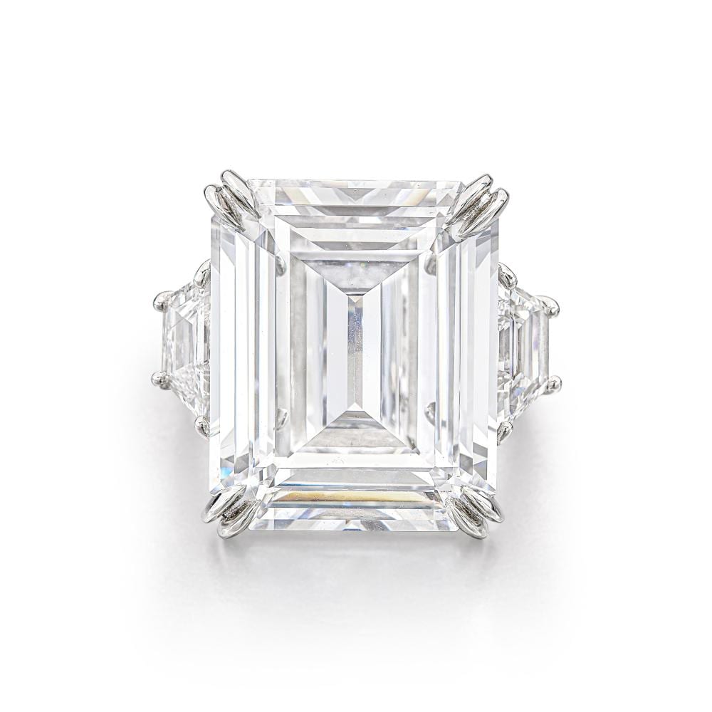 Diamond Ring | 20.03 克拉 D 色 内部無暇 長方形 鑽石戒指 comparable sale