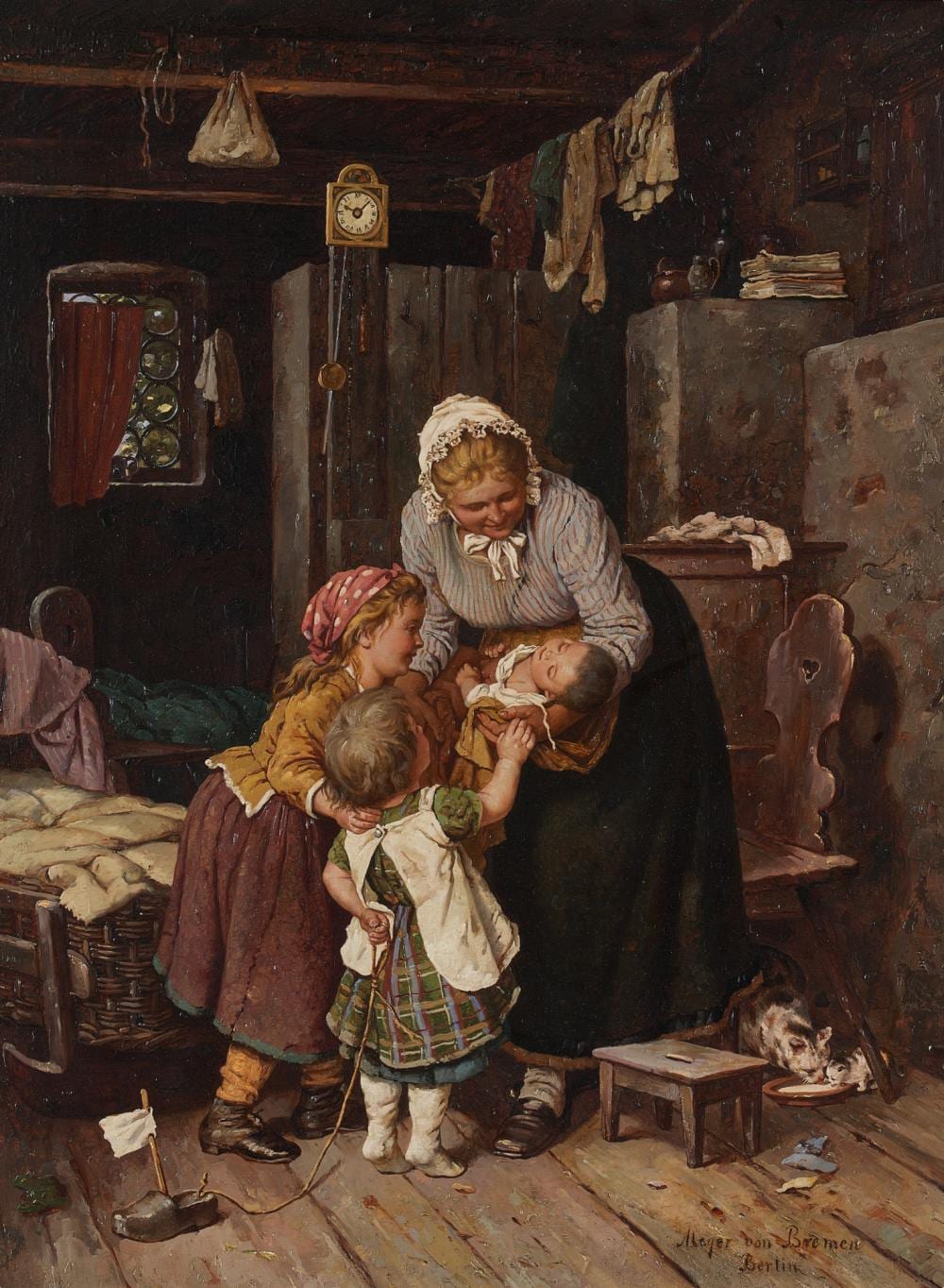 Johann Georg (1813) Meyer comparable auction result: admiring the baby